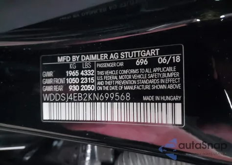 2019 Mercedes-Benz Cla 250 из США, поврежденный, VIN WDDSJ4EB2KN699568